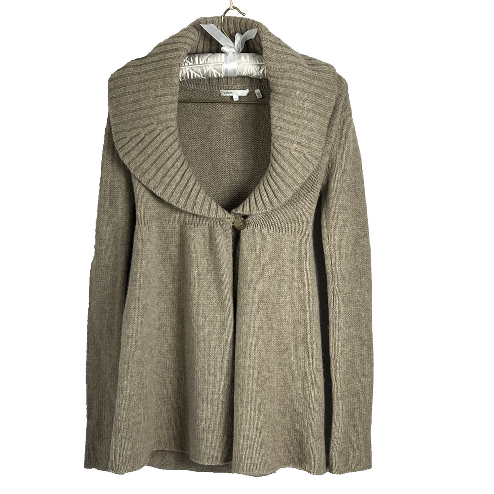 Vince Cardigan Women's Size XS Cashmere Alpaca Wool Shawl Collar Knit Coat Tan